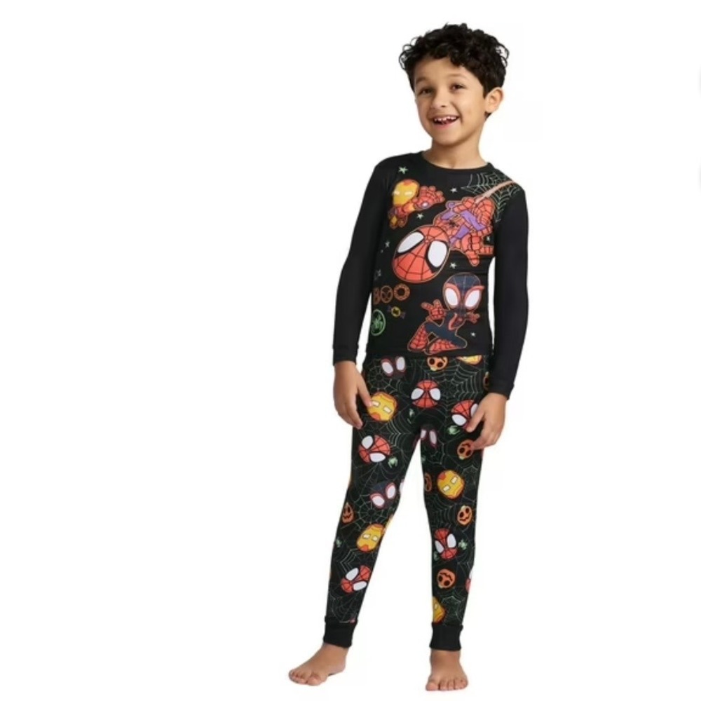 Marvel Spidey & His Amazing Friends Halloween 2-Pc Pajama Set Black Kids 3T NEW